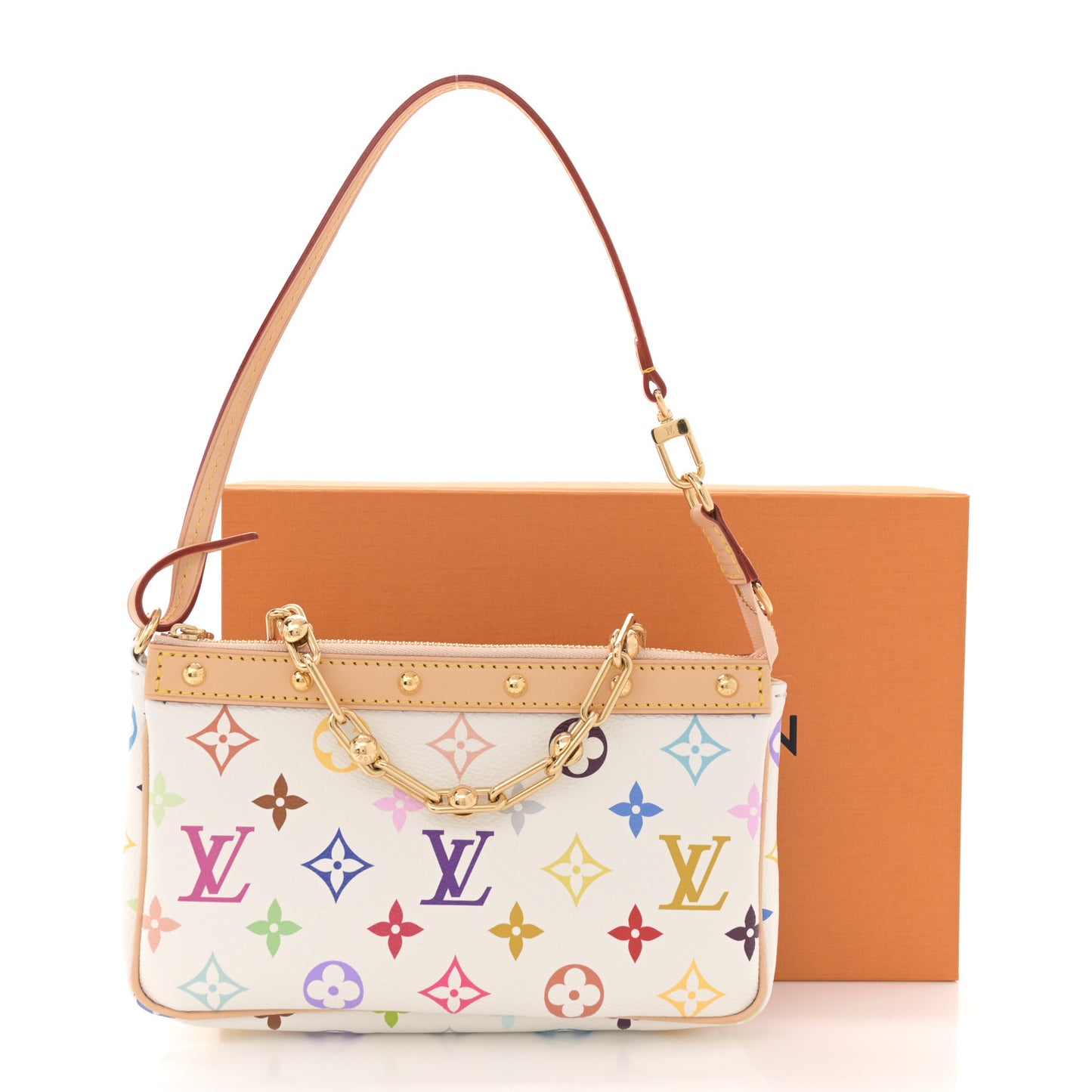 LV X TM Monogram Multicolor Pochette Accessories White