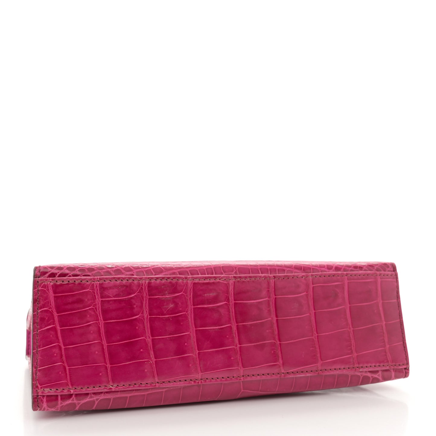 Shiny Niloticus Crocodile Kelly Pochette Fuchsia