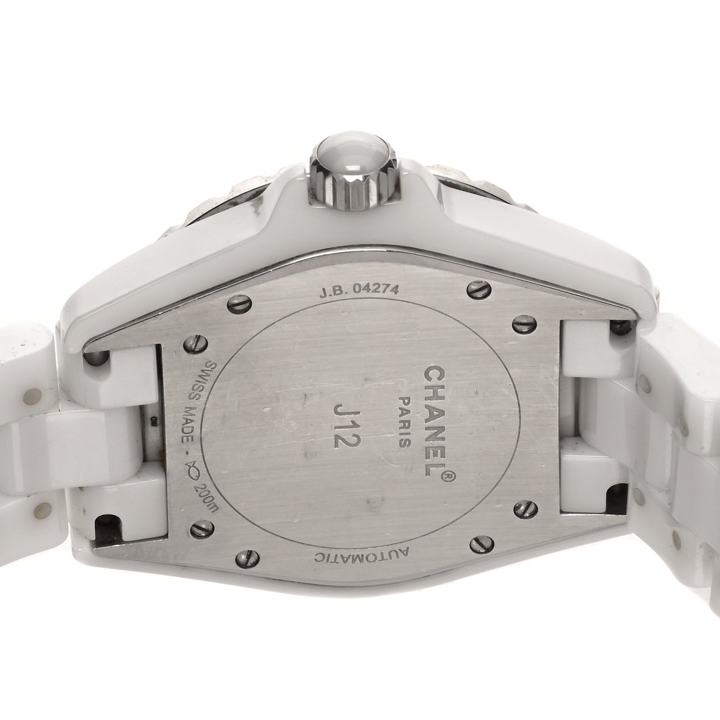 Stainless Steel Ceramic Diamond 38mm J12 Automatic Watch White