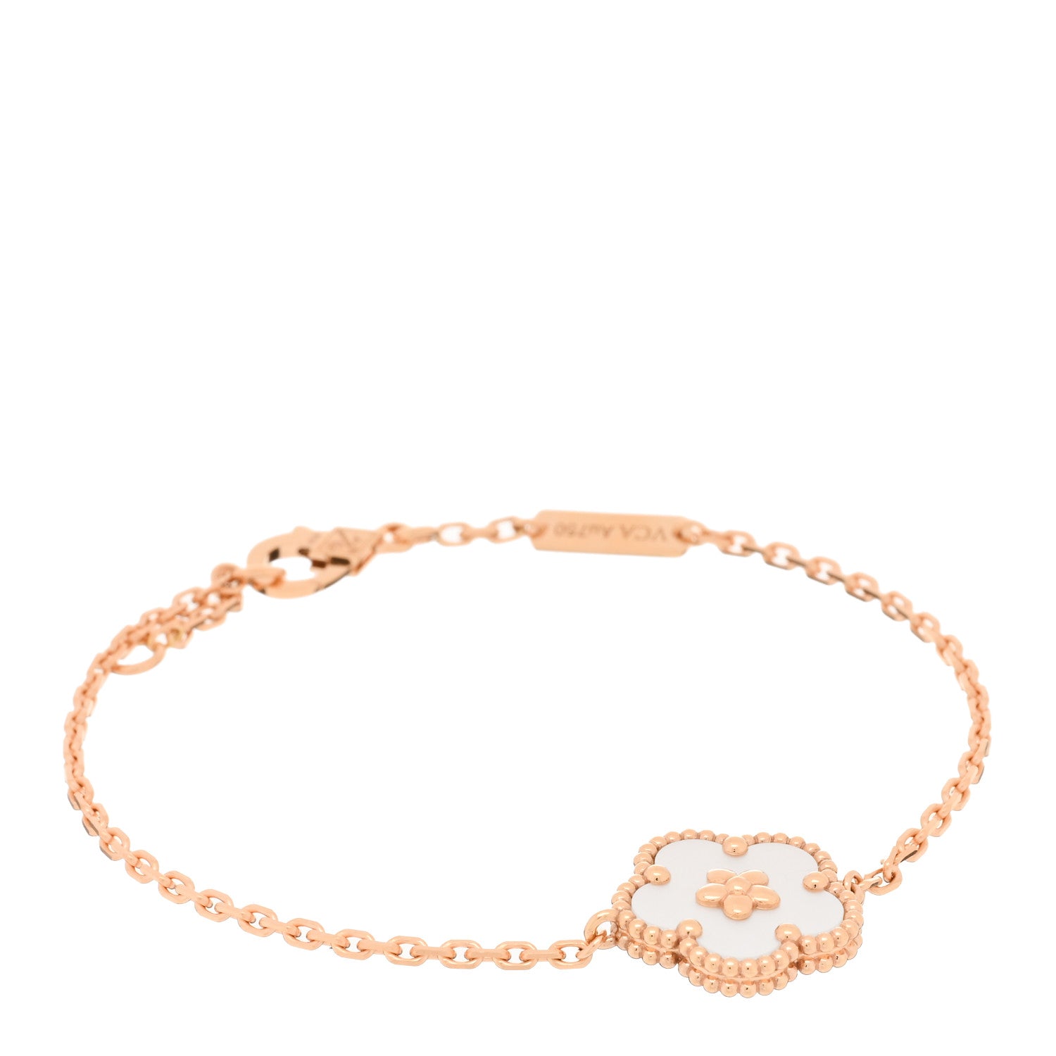 Van Cleef & Arpels 18K Rose Gold Mother Of Pearl Lucky Spring Plum Blossom Bracelet 1 of 5