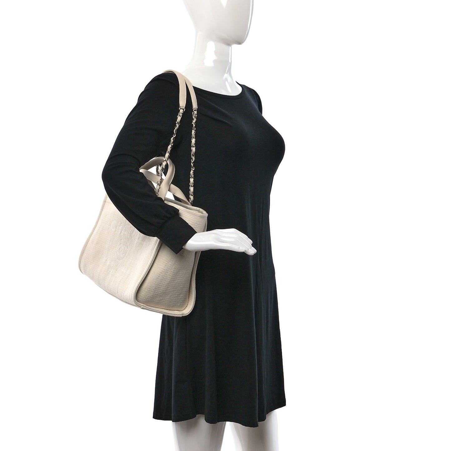 Mixed Fibers Small Deauville Tote White