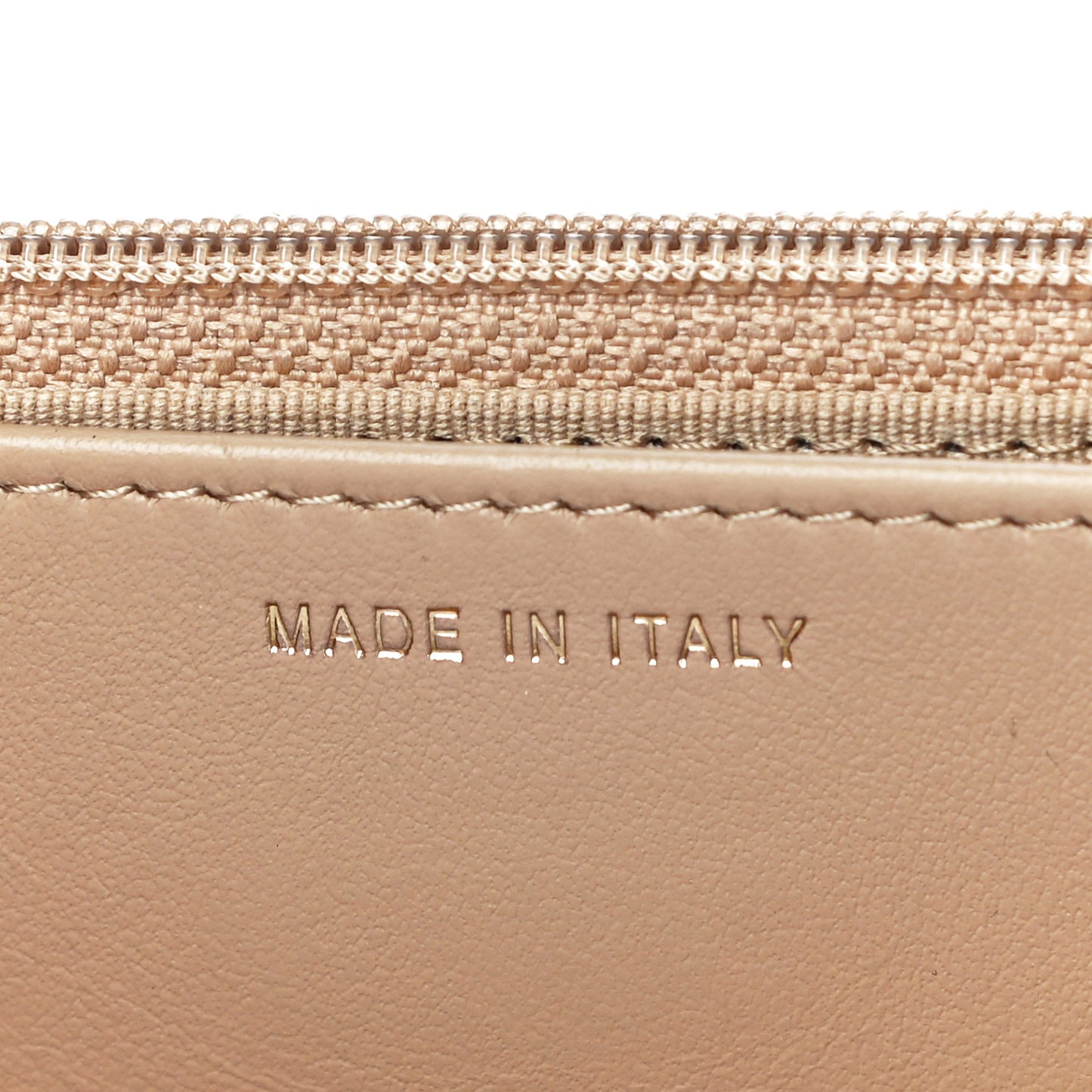 Caviar Quilted Crystal CC Wallet On Chain WOC Beige