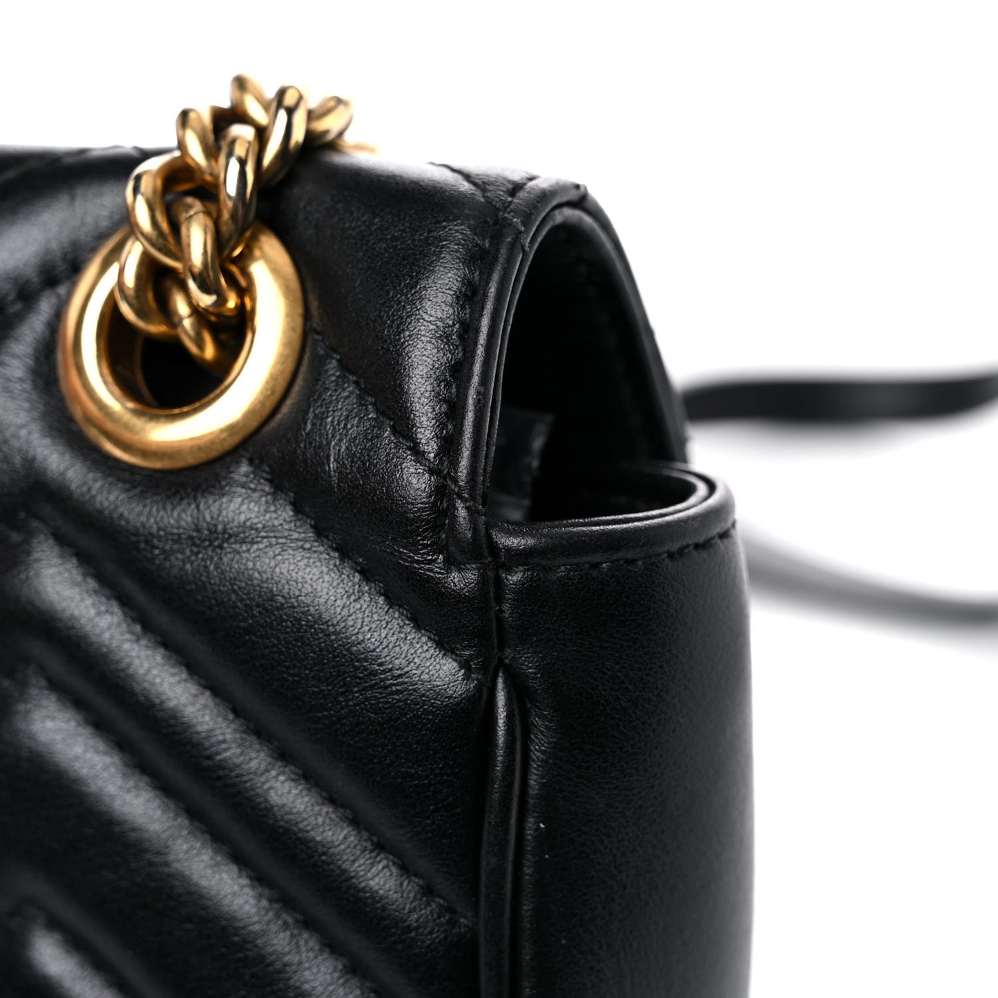 Calfskin Matelasse Mini GG Marmont Shoulder Bag Black