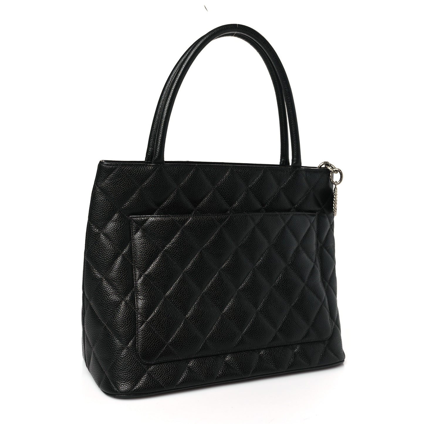Caviar Quilted Medallion Tote Black