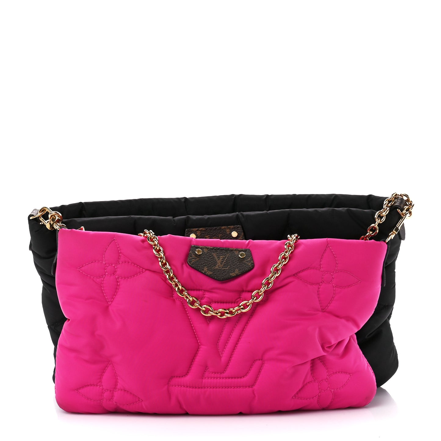 Econyl Monogram Pillow Maxi Multi Pochette Accessories Black Fuchsia