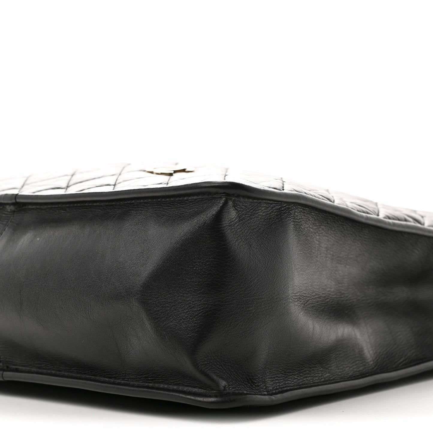 Aged Calfskin Medium Charm Shopping Bag Black