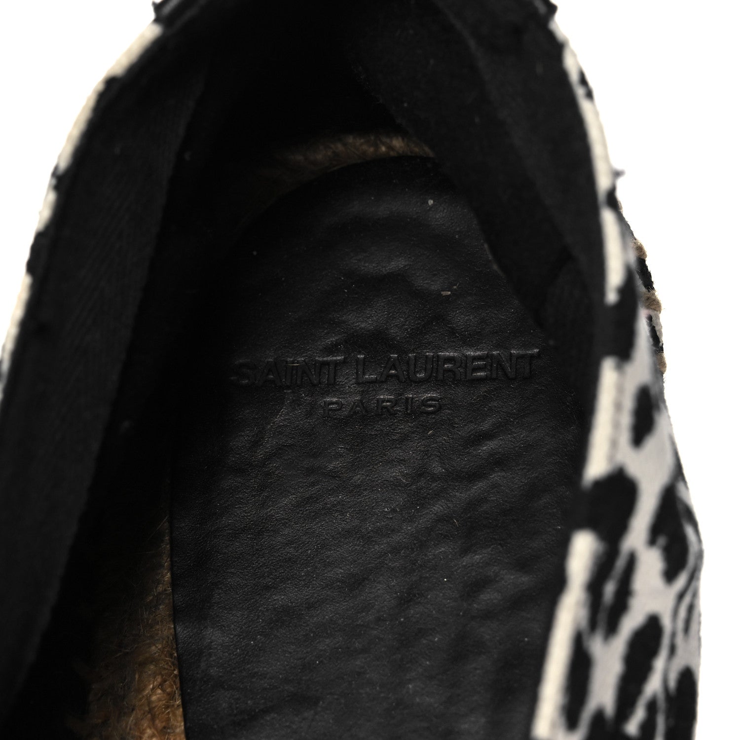 Saint Laurent Canvas Leopard Print Espadrilles 41 Latte Black 7 of 7