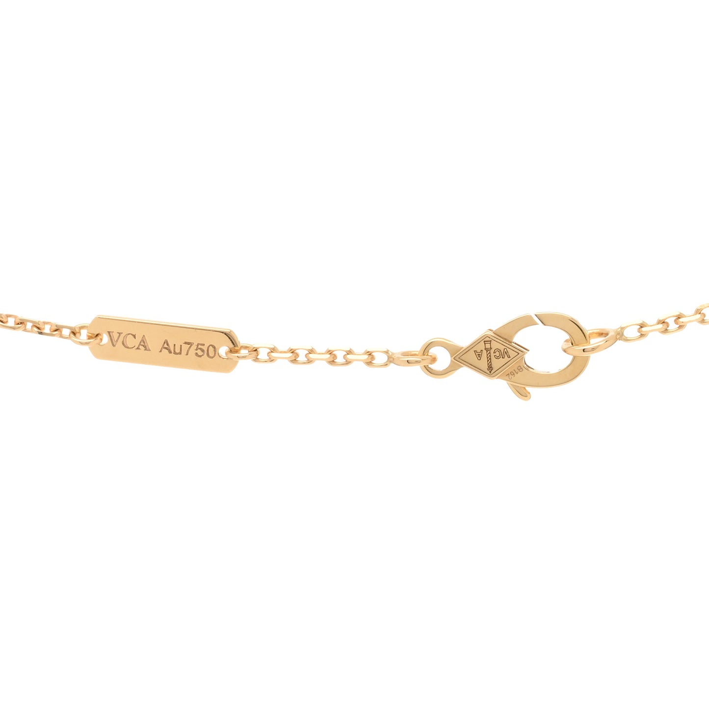18K Yellow Gold Mother of Pearl Vintage Alhambra Pendant Necklace