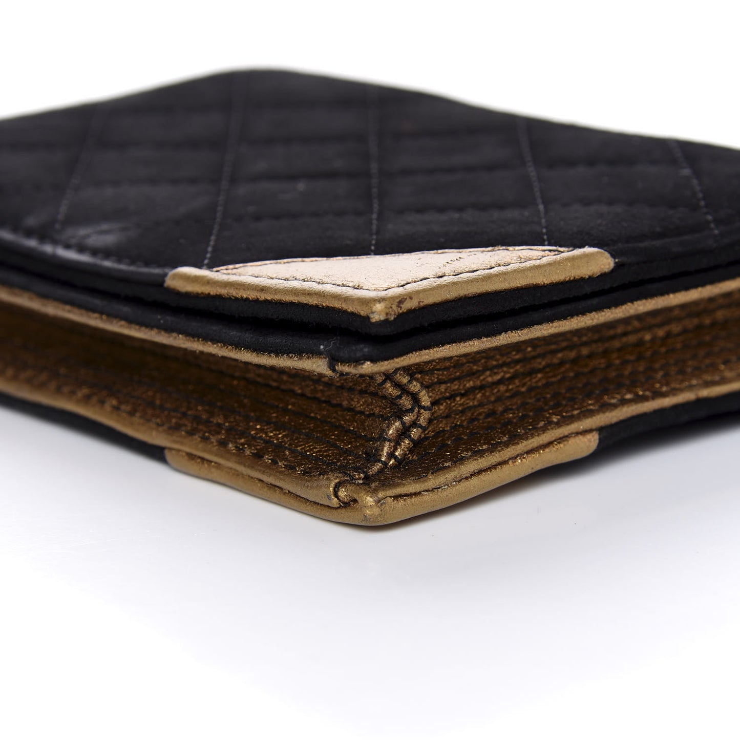 Suede Quilted Bible Book CC Clutch Black