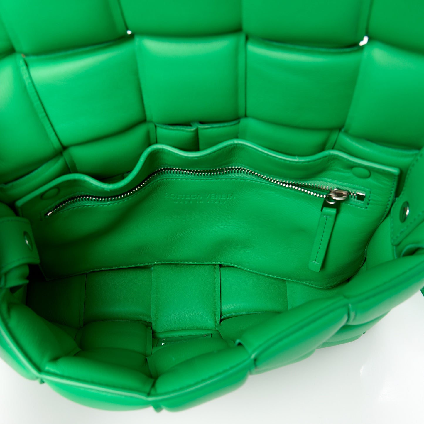 Nappa Maxi Intreccio Padded Cassette Crossbody Bag Parakeet