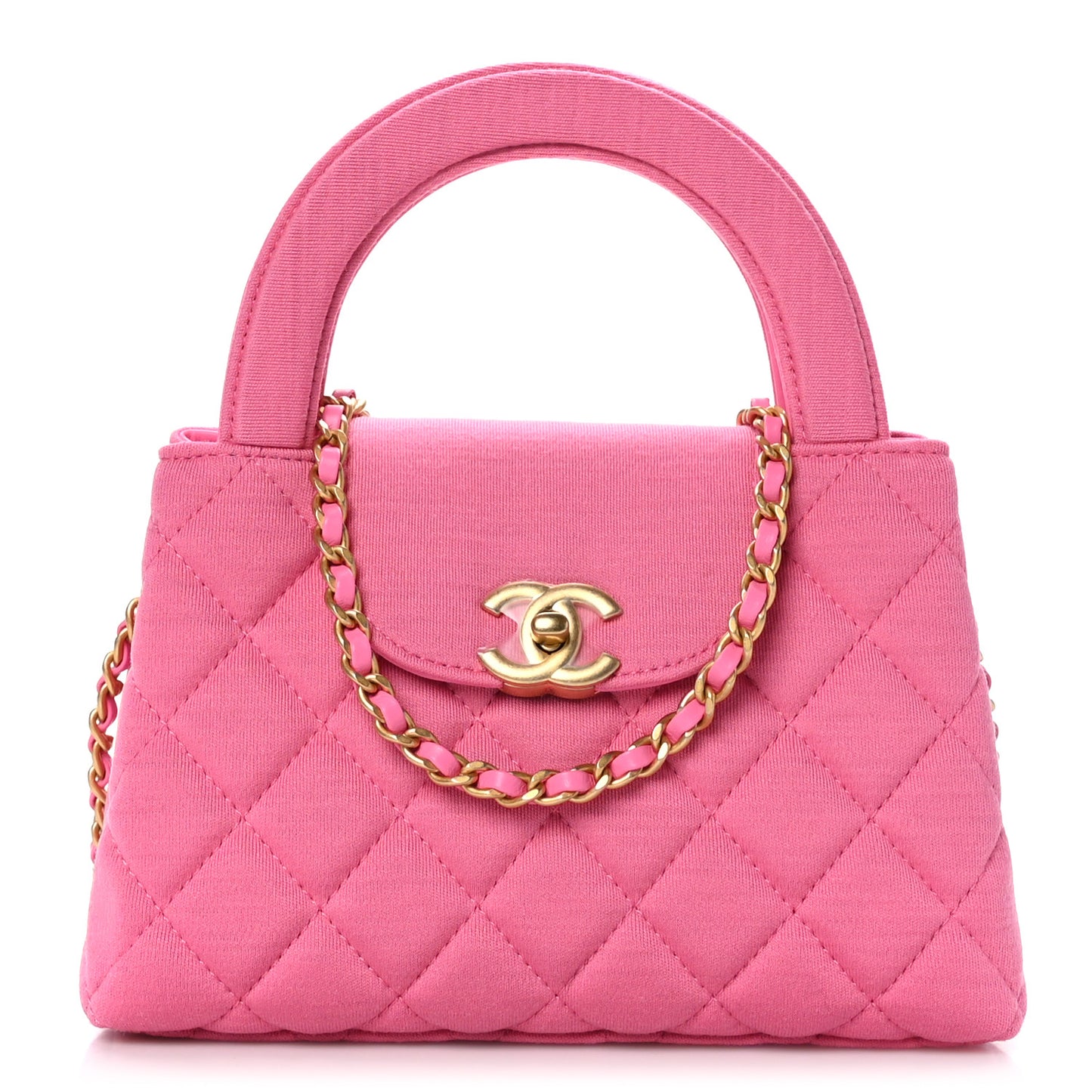 Jersey Quilted Nano Kelly Shopper Pink