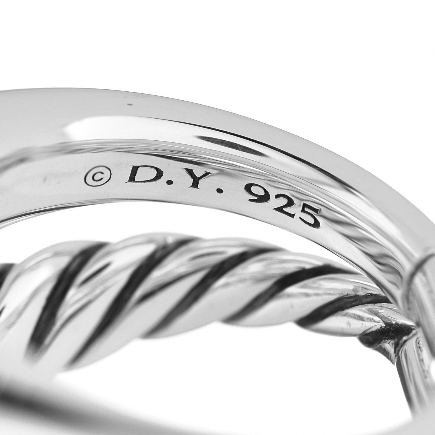 David Yurman Sterling Silver 17mm Pure Form Two Row Ring 54 6.75 4 of 4