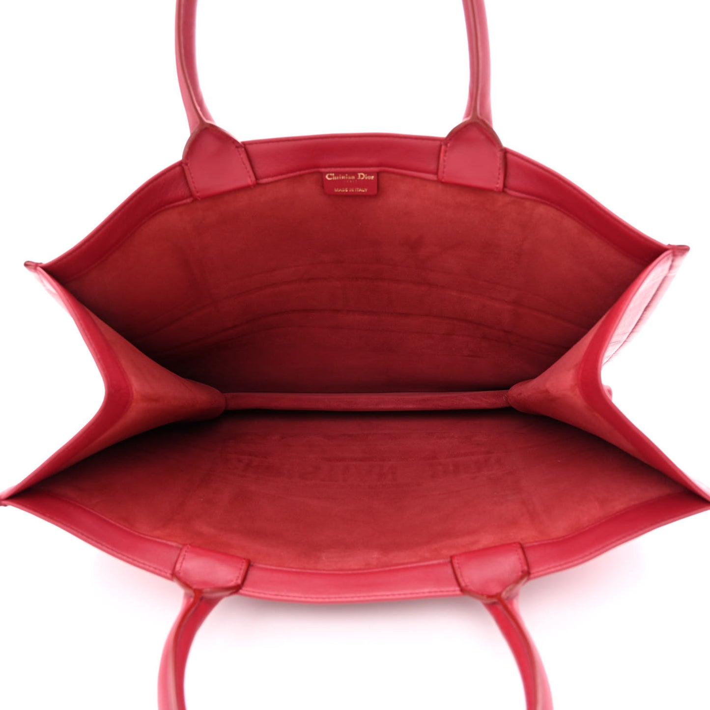 Calfskin Embossed Large Book Tote Red