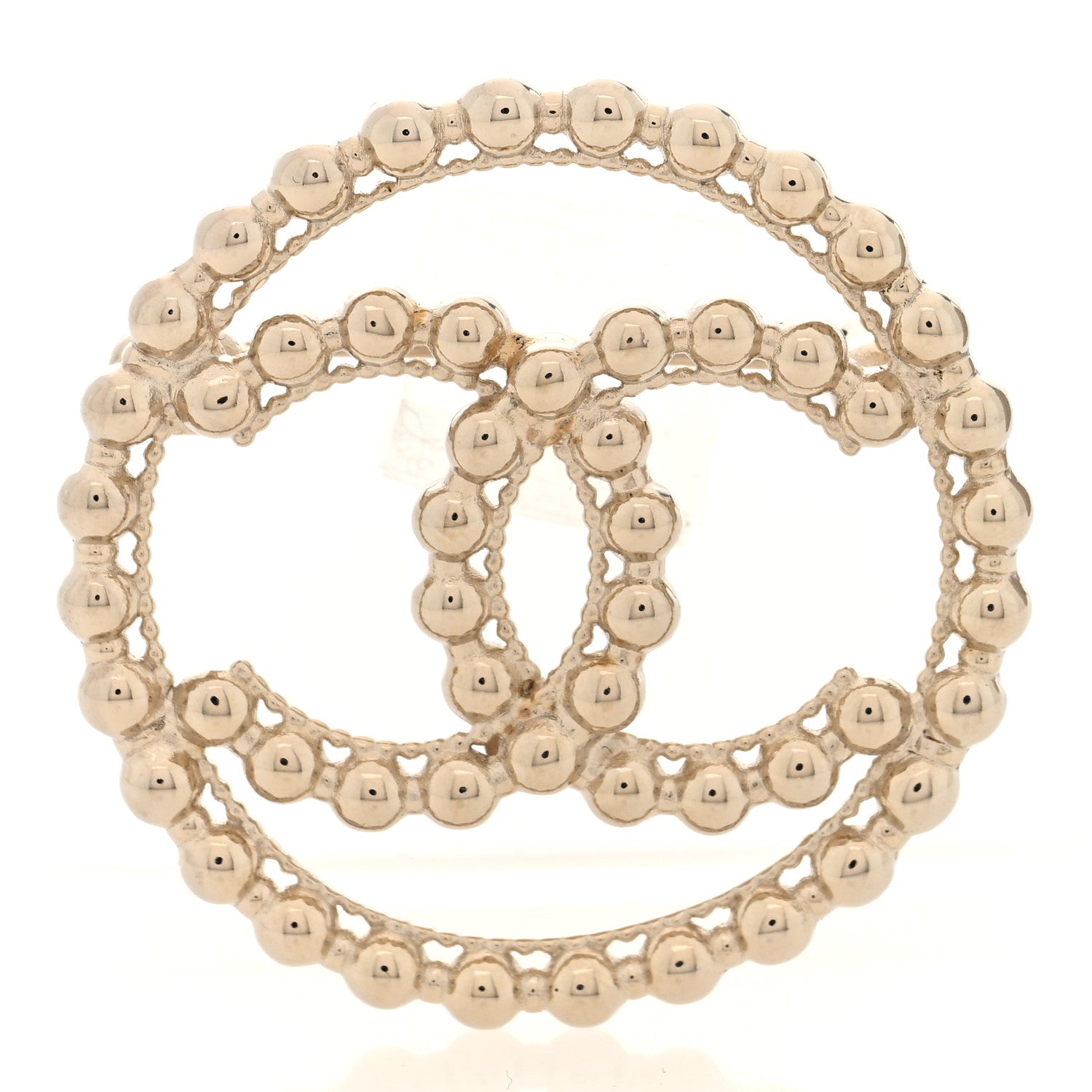 CC ロゴチャーム ゴールド 18k Chanel Metal Bead CC Round Brooch Gold 1854668 – FASHIONPHILE