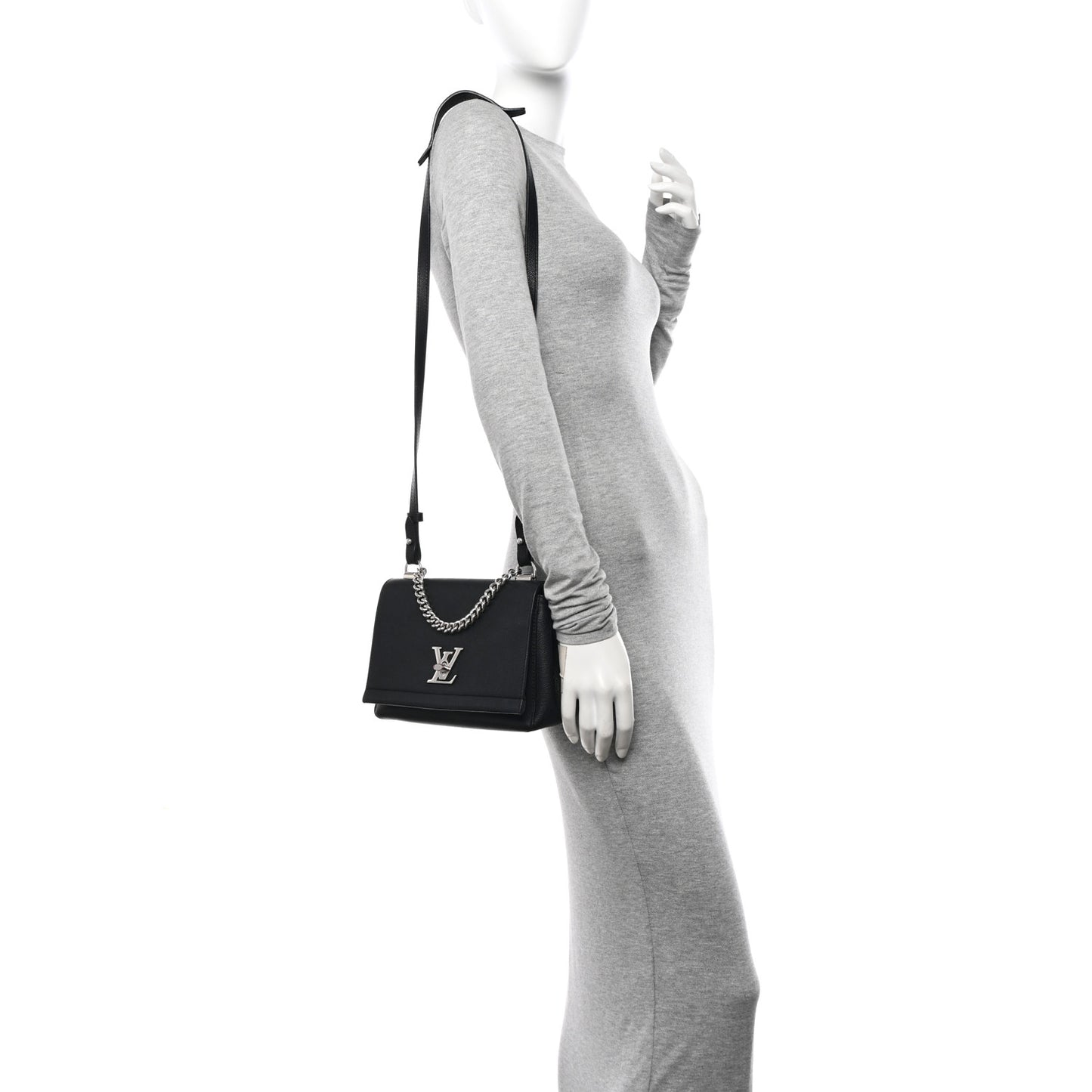 Calfskin Lockme II Chain Bag BB Black