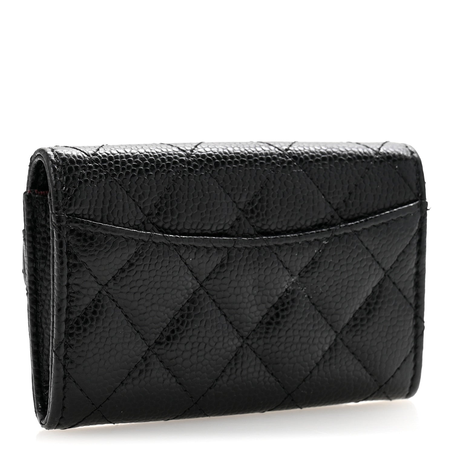 Chanel Caviar Quilted Flap Card Holder Wallet Black 3 of 12