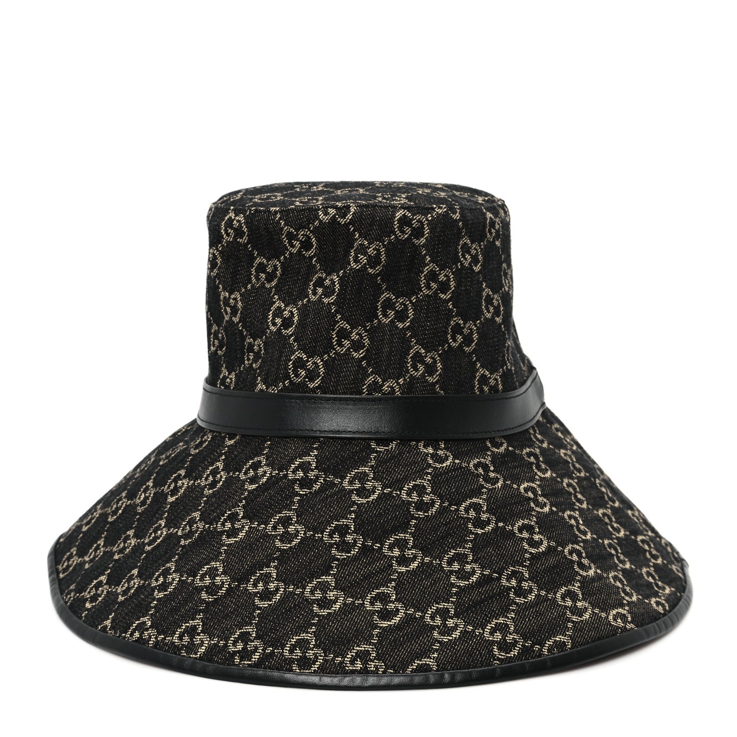 Monogram Wide Brim Hat M Black