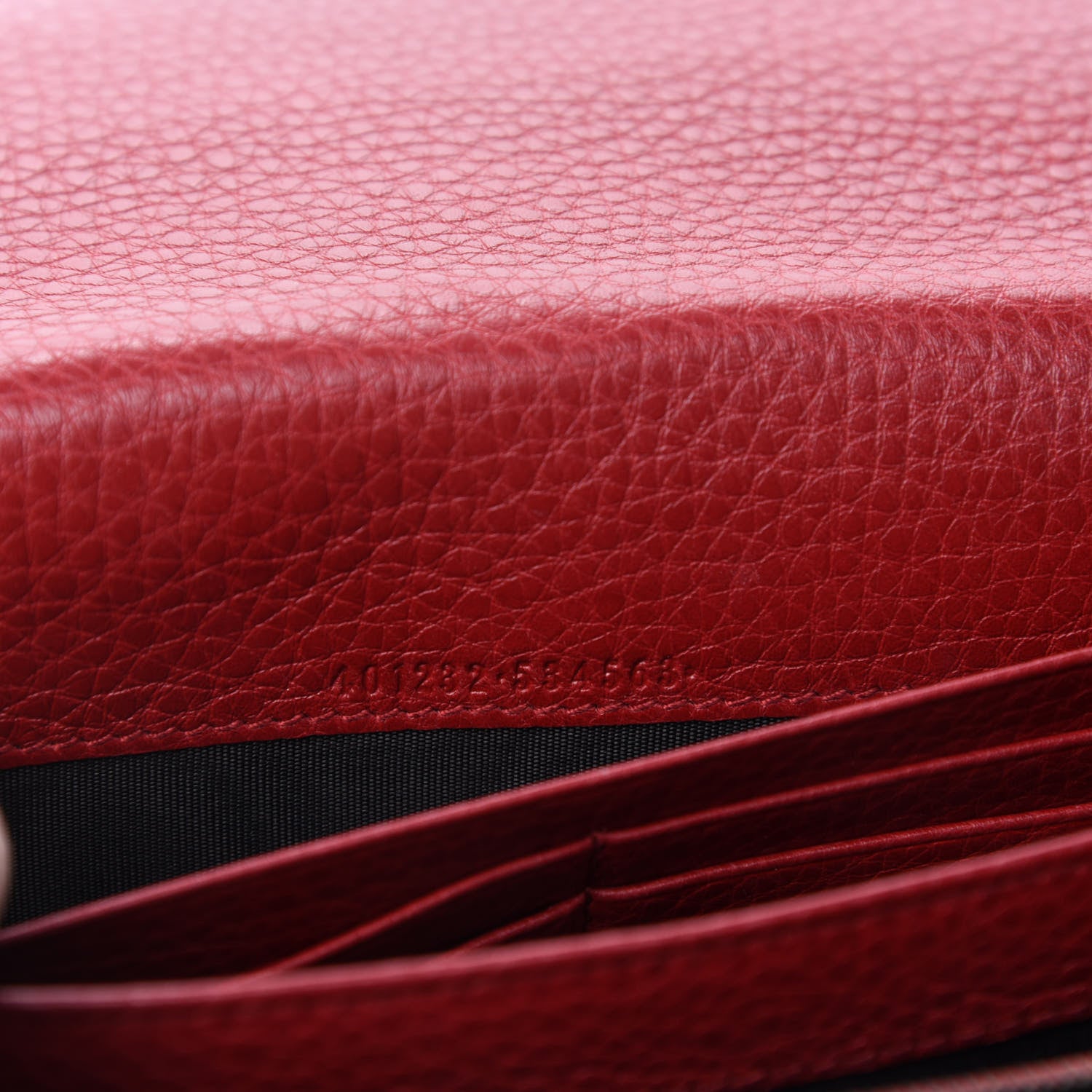 Gucci Calfskin GG Marmont Chain Wallet Vulcanic Red 9 of 10