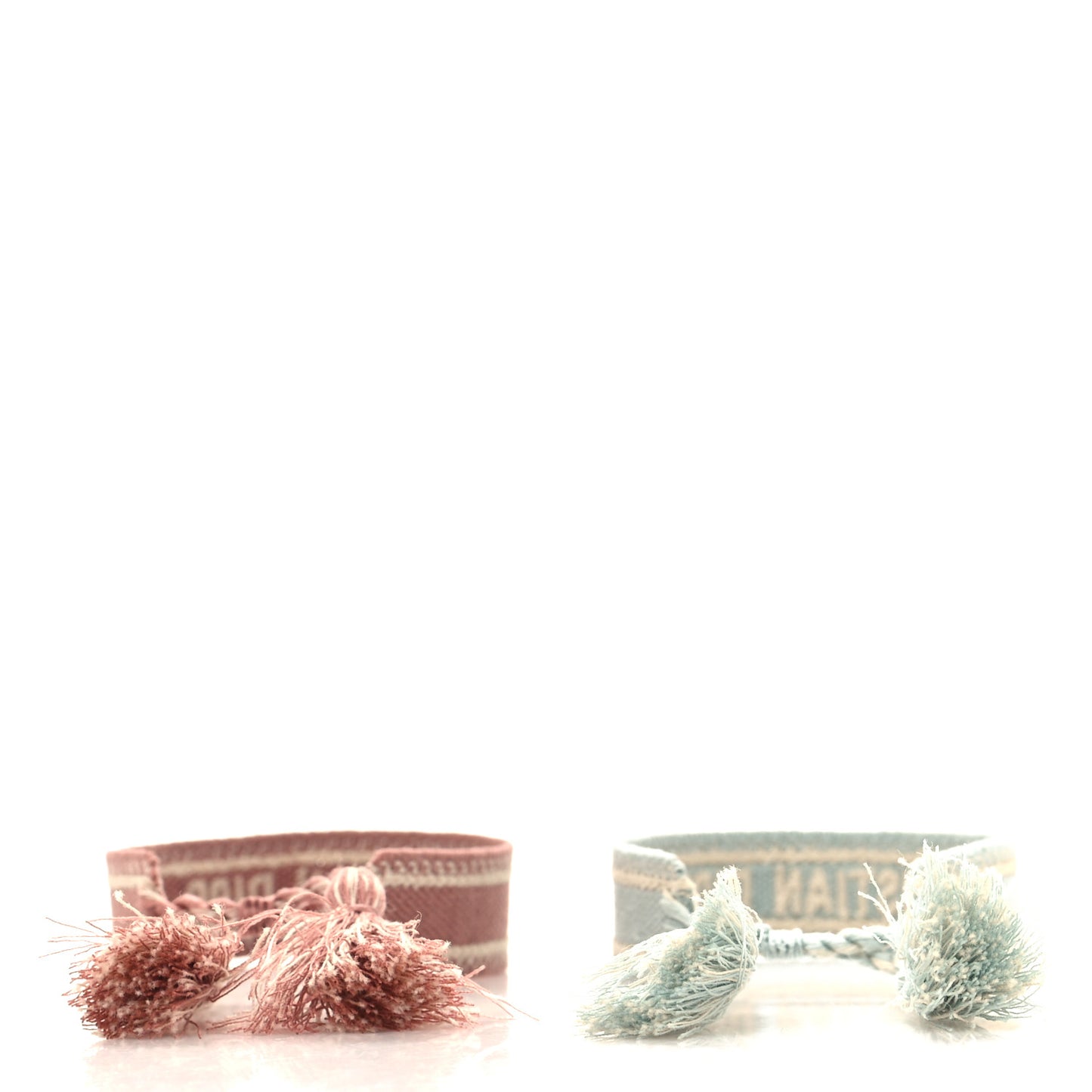 Woven Cotton J'Adior Friendship Bracelet Set Pink Blue