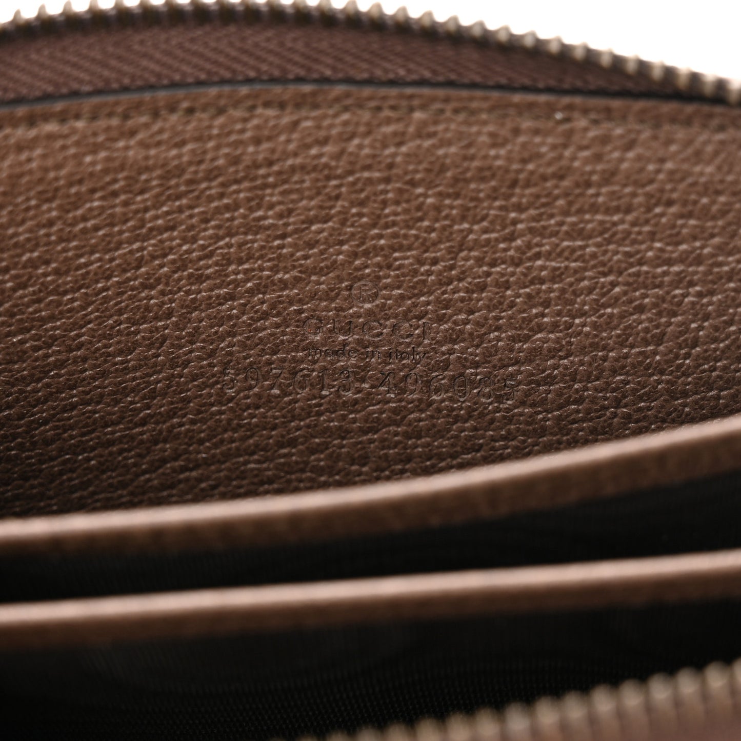 GG Supreme Web Ophidia Zip Around Card Case Brown