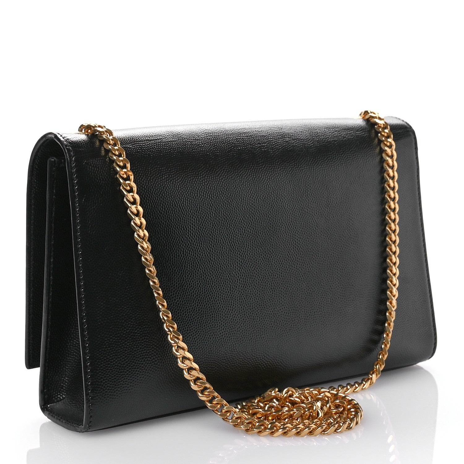 Saint Laurent Grain De Poudre Medium Classic Monogram Kate Satchel Black 3 of 11