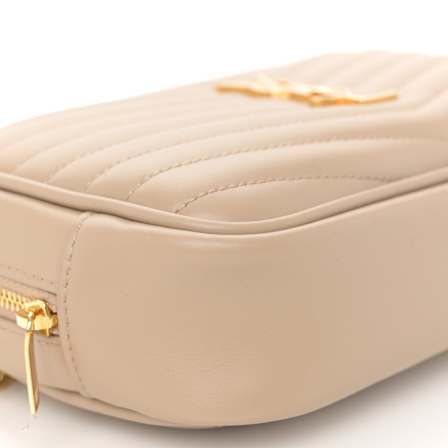 Grain De Poudre Matelasse Monogram Mini Lou Camera Bag Dark Beige