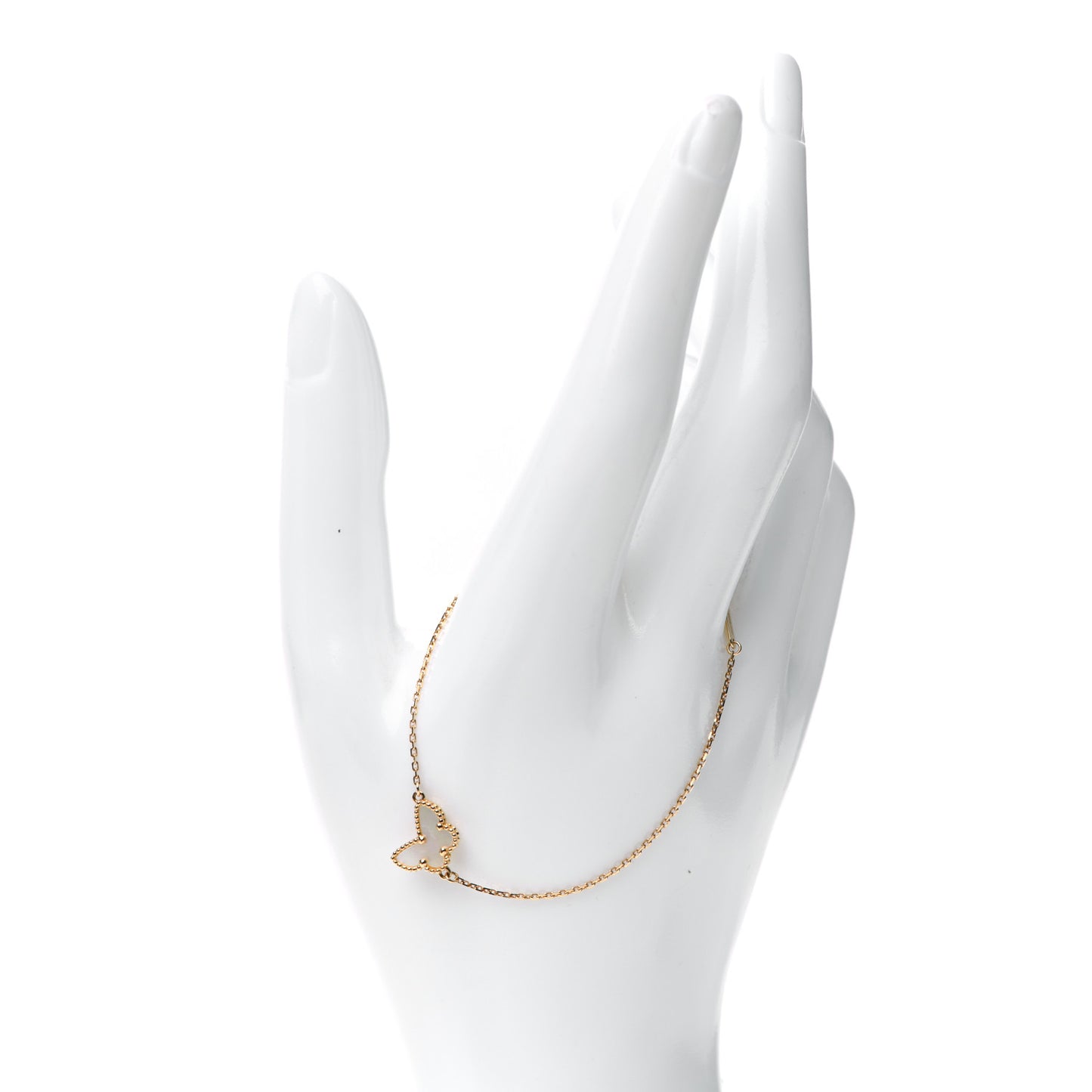 18K Yellow Gold Mother of Pearl Sweet Alhambra Butterfly Bracelet