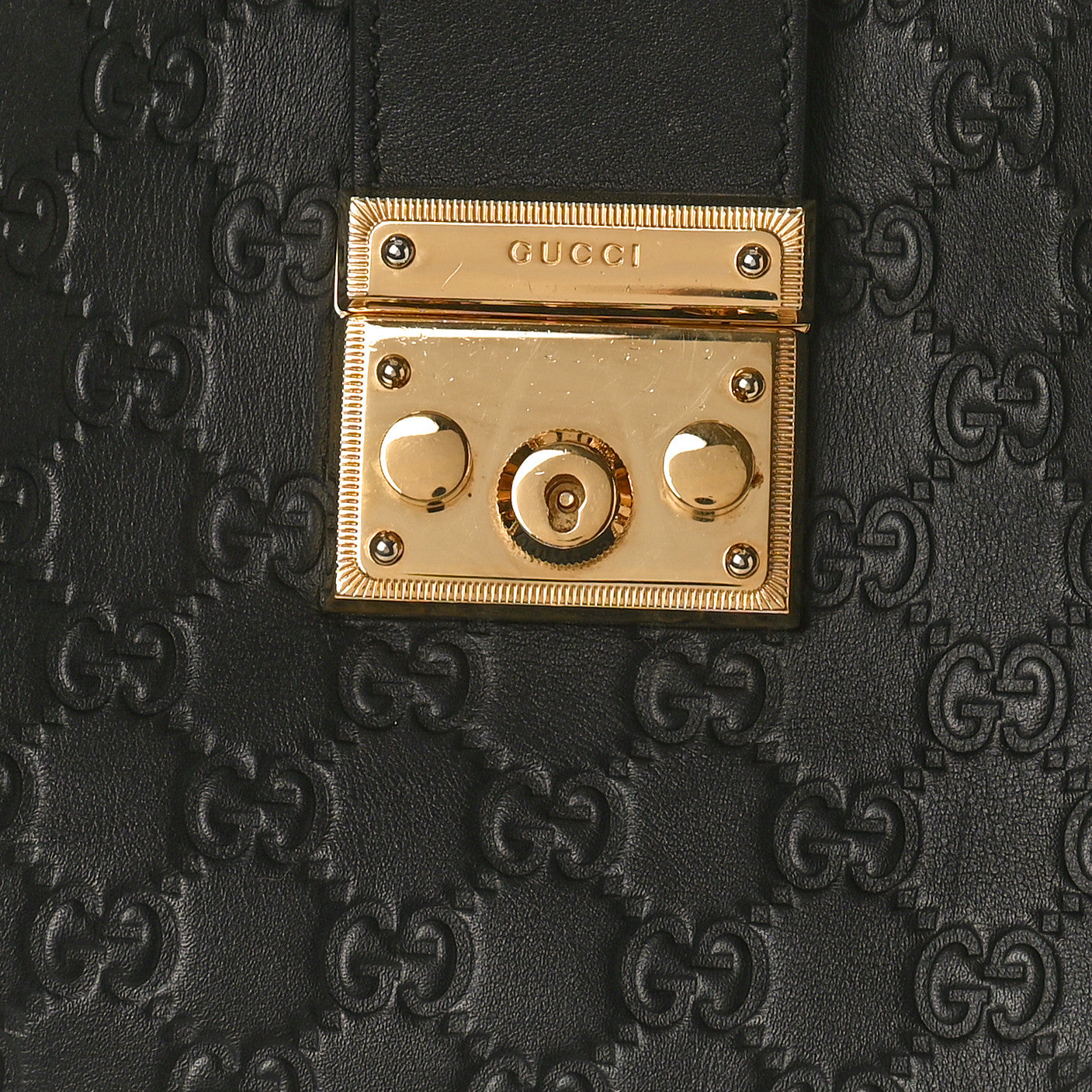 Gucci Guccissima Medium Padlock Tote Black 8 of 12