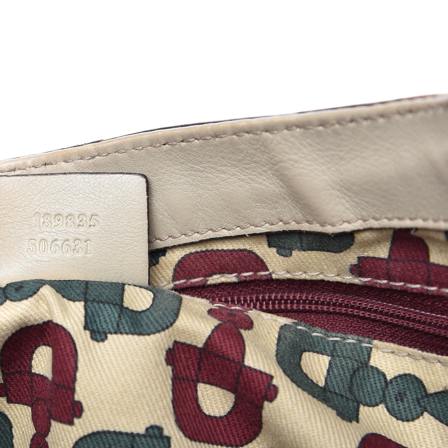 Guccissima Large D Gold Ring Shoulder Bag Off White