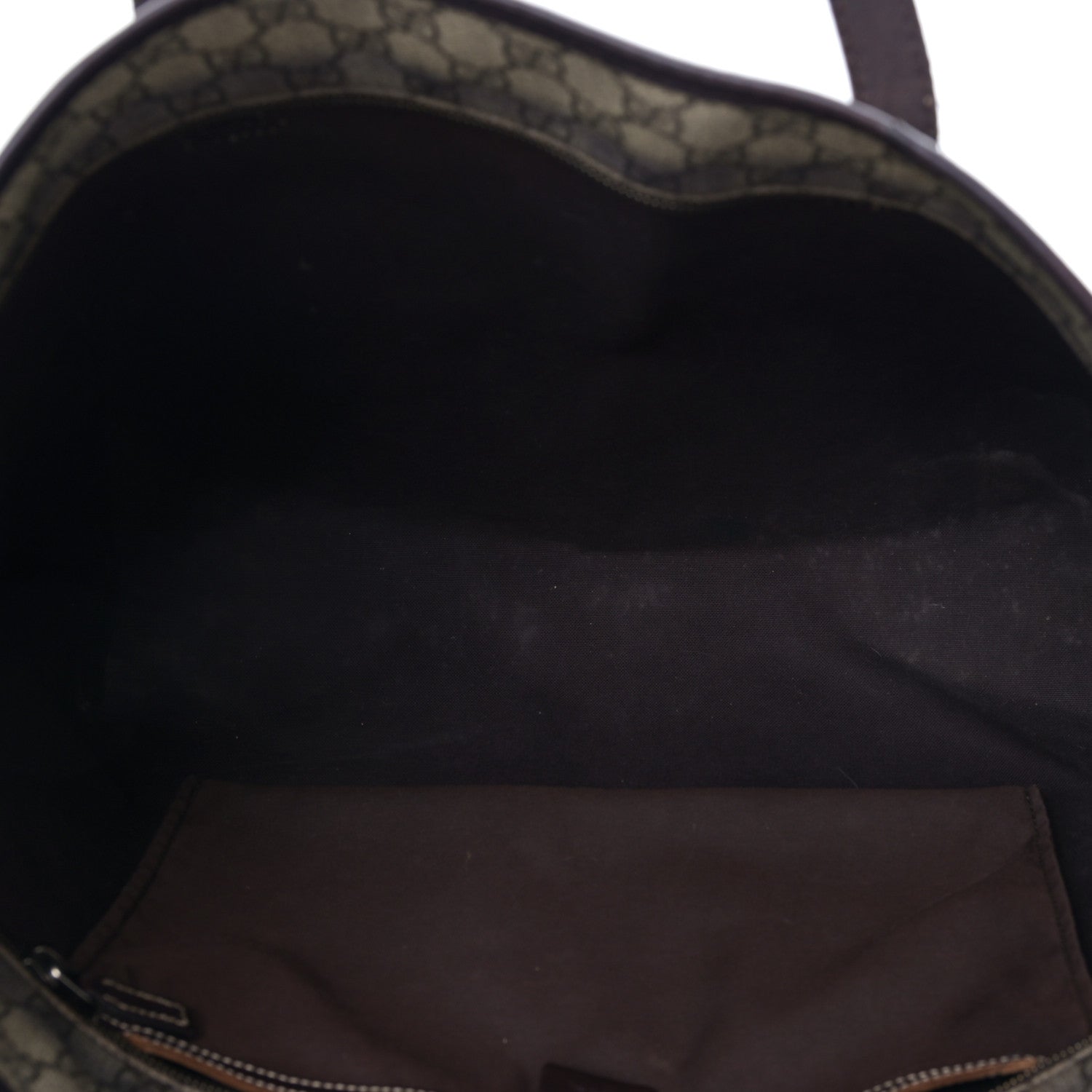 Gucci GG Supreme Monogram Medium Zippered Shopping Tote Dark Brown 5 of 9