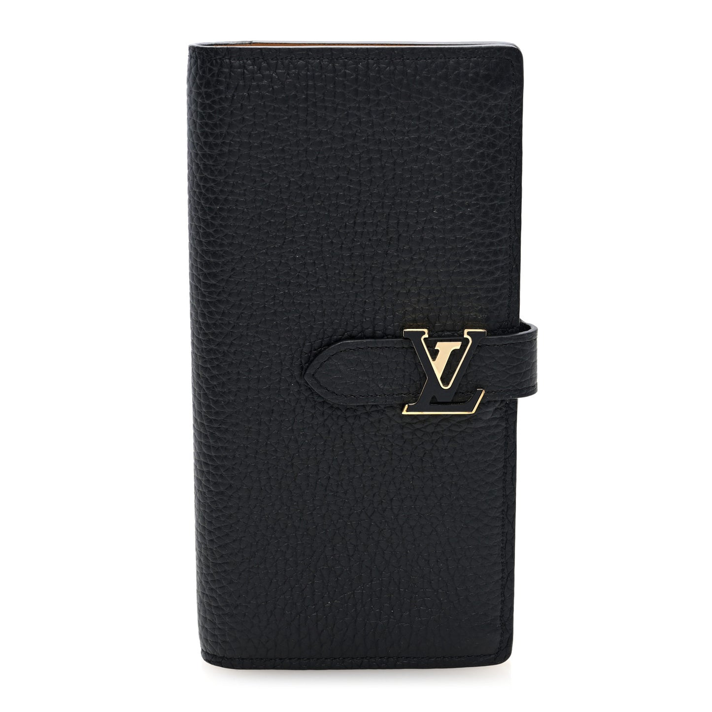 Taurillon LV Vertical Capucines Wallet Black Arizona