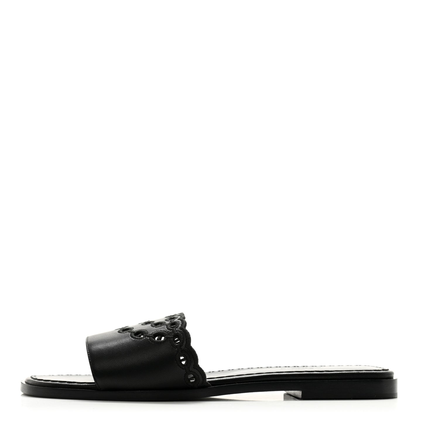 Calfskin Chaine d'Ancre Gaelle Sandals 40.5 Black