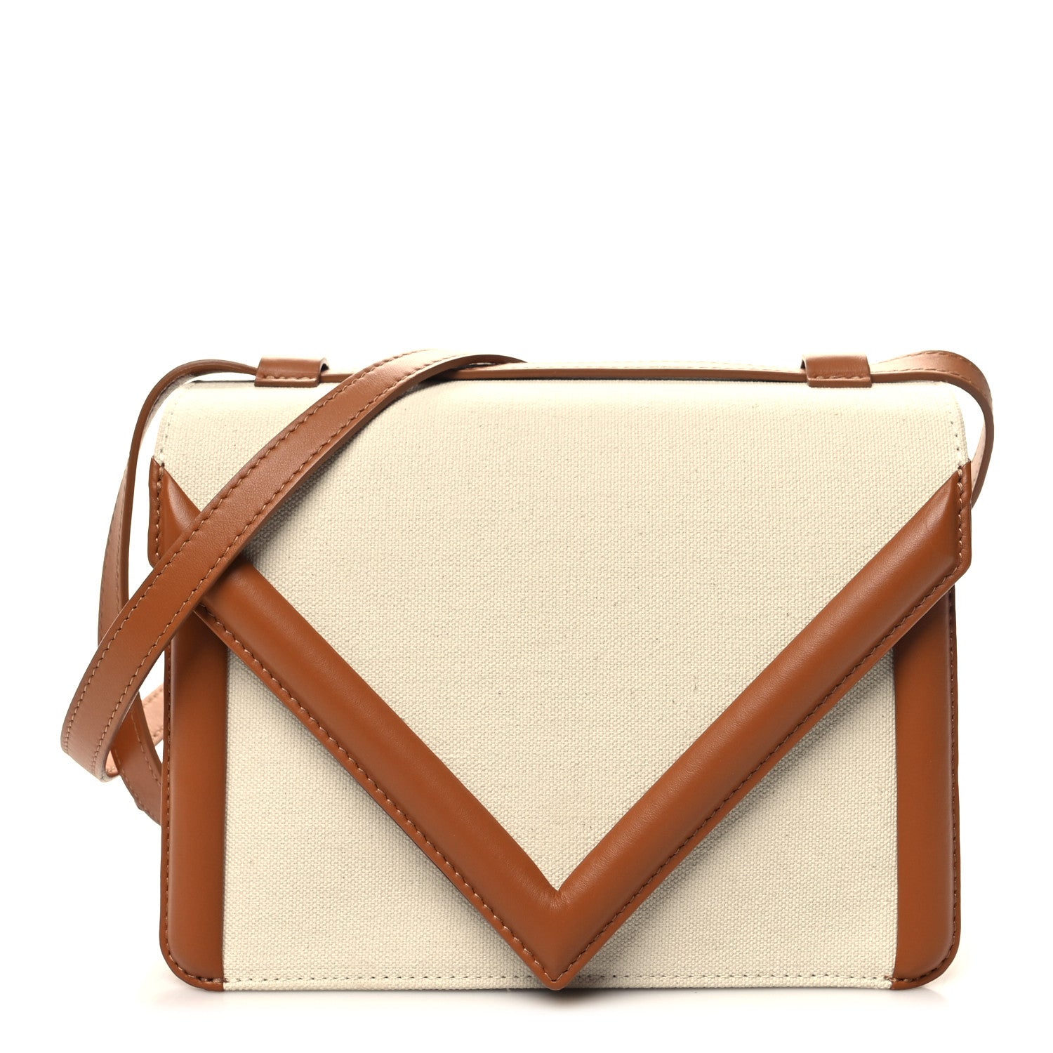 Mansur Gavriel Canvas Smooth Calfskin M Frame Box Bag Beige 1 of 10