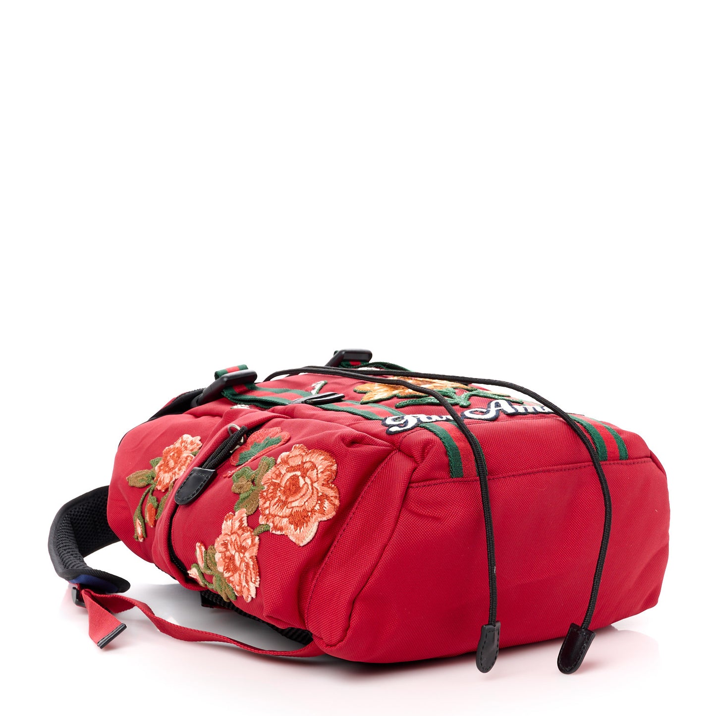 Techno Canvas L'Aveugle Par Amour Embroidered Double Buckle Backpack Red
