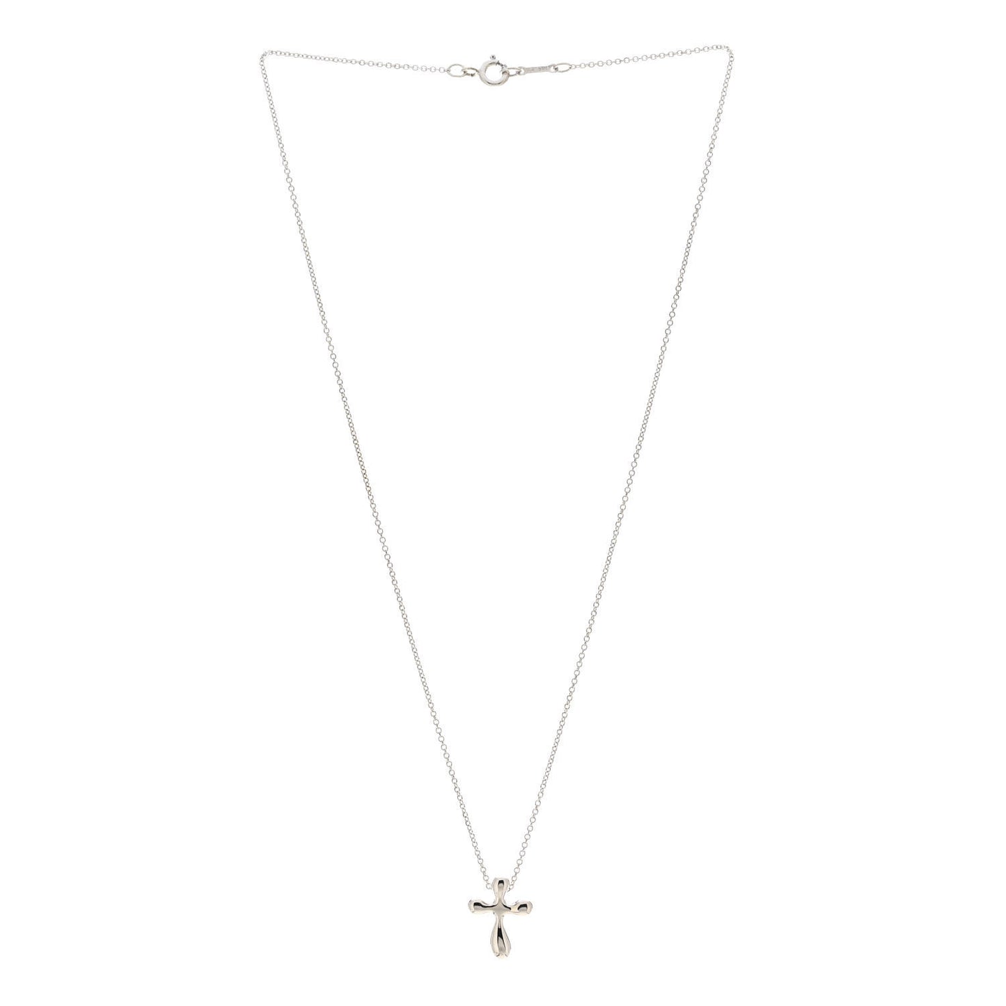 Sterling Silver 12mm Elsa Peretti Cross Pendant Necklace