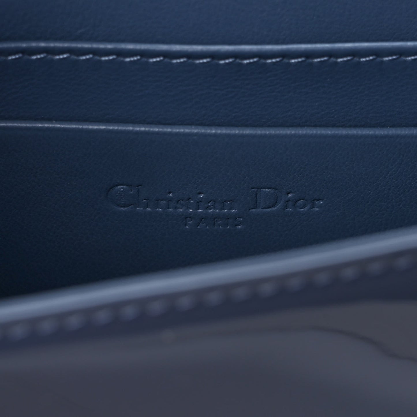 Patent Cannage Nano Lady Dior Pouch Cloud Blue