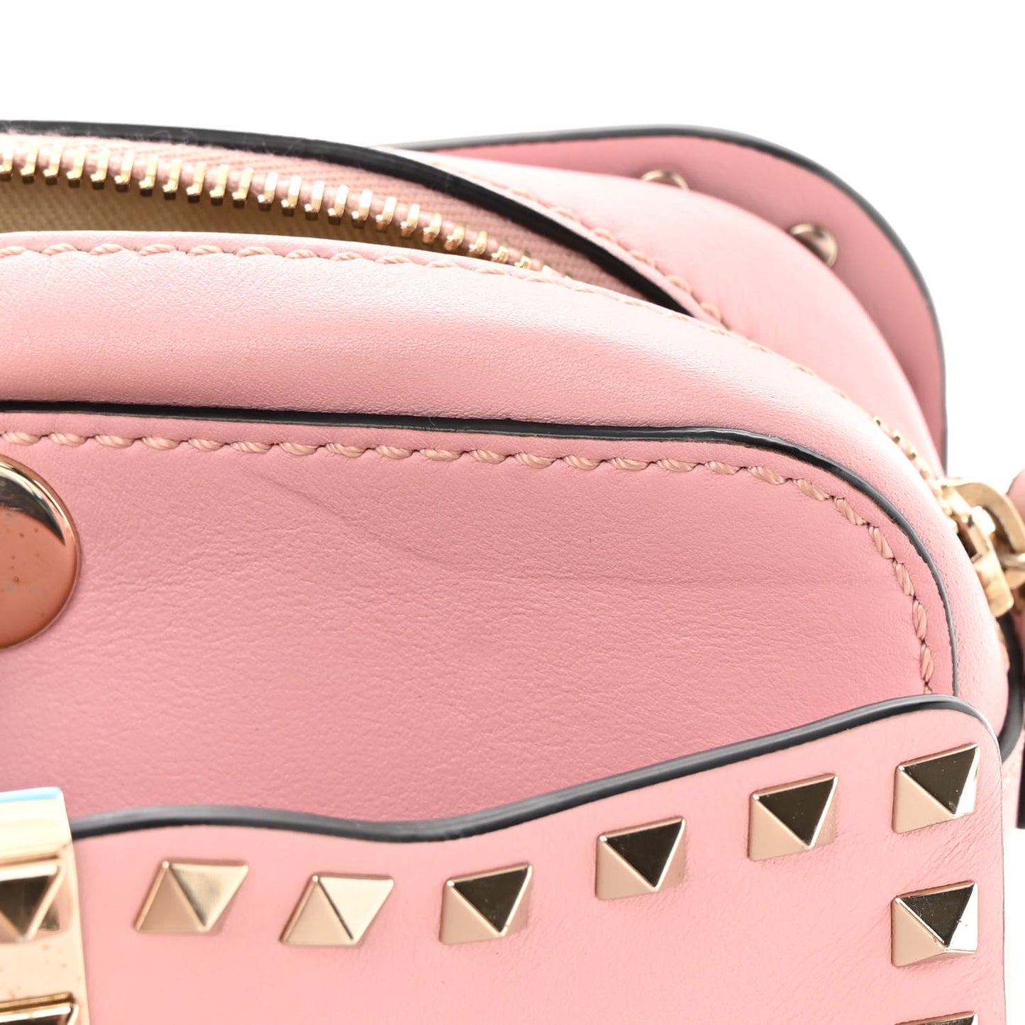 Calfskin Rockstud Flip Lock Camera Crossbody Bag Loto