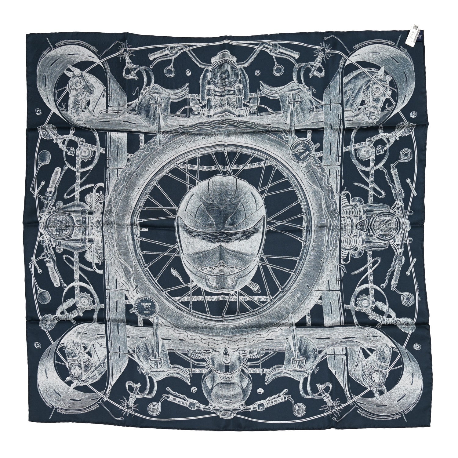 Hermes Silk Double Face Route 24 Scarf 90 Bleu Jean Marine 2 of 9