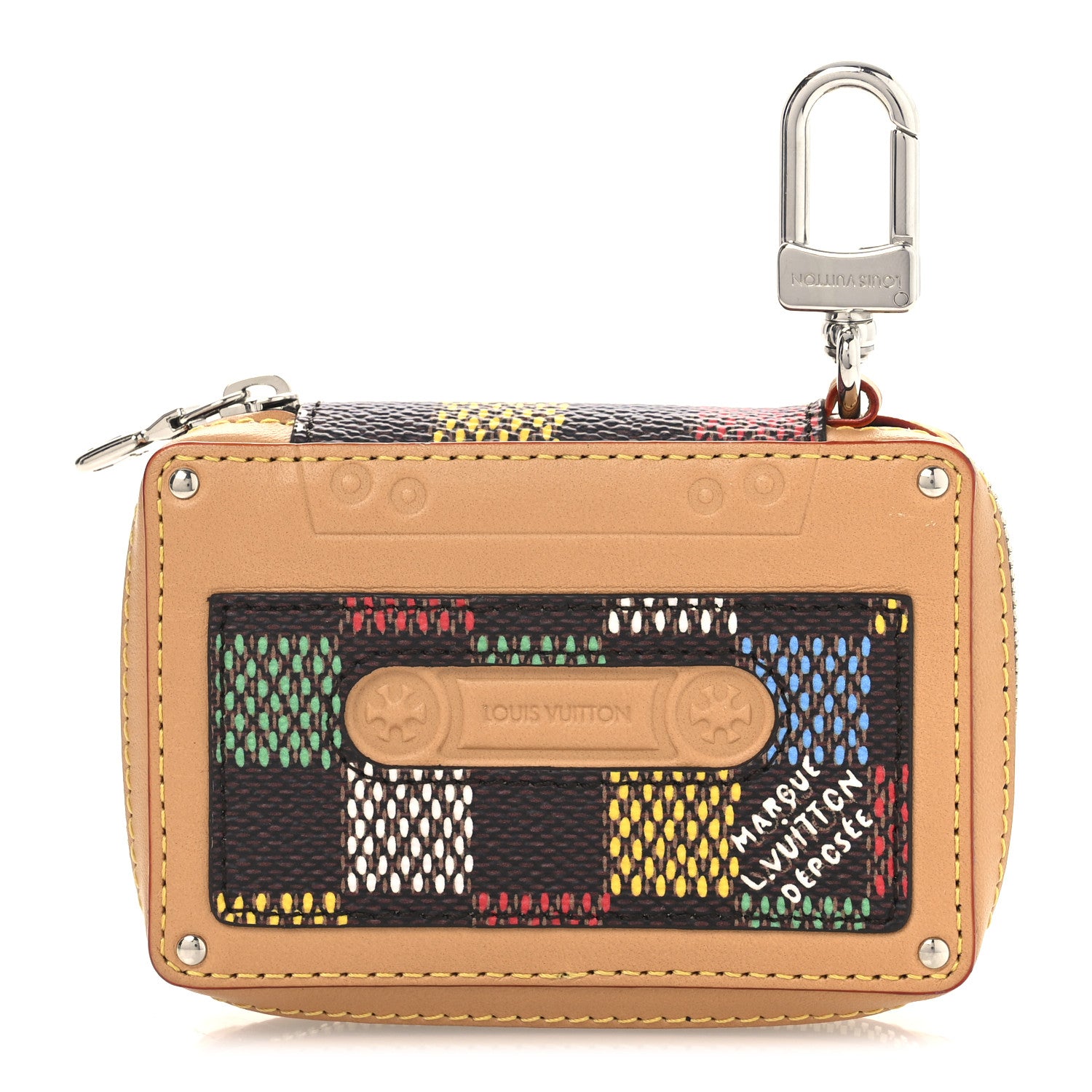 Louis Vuitton LV Vers Damier Tape Key Holder Bag Charm Multicolor