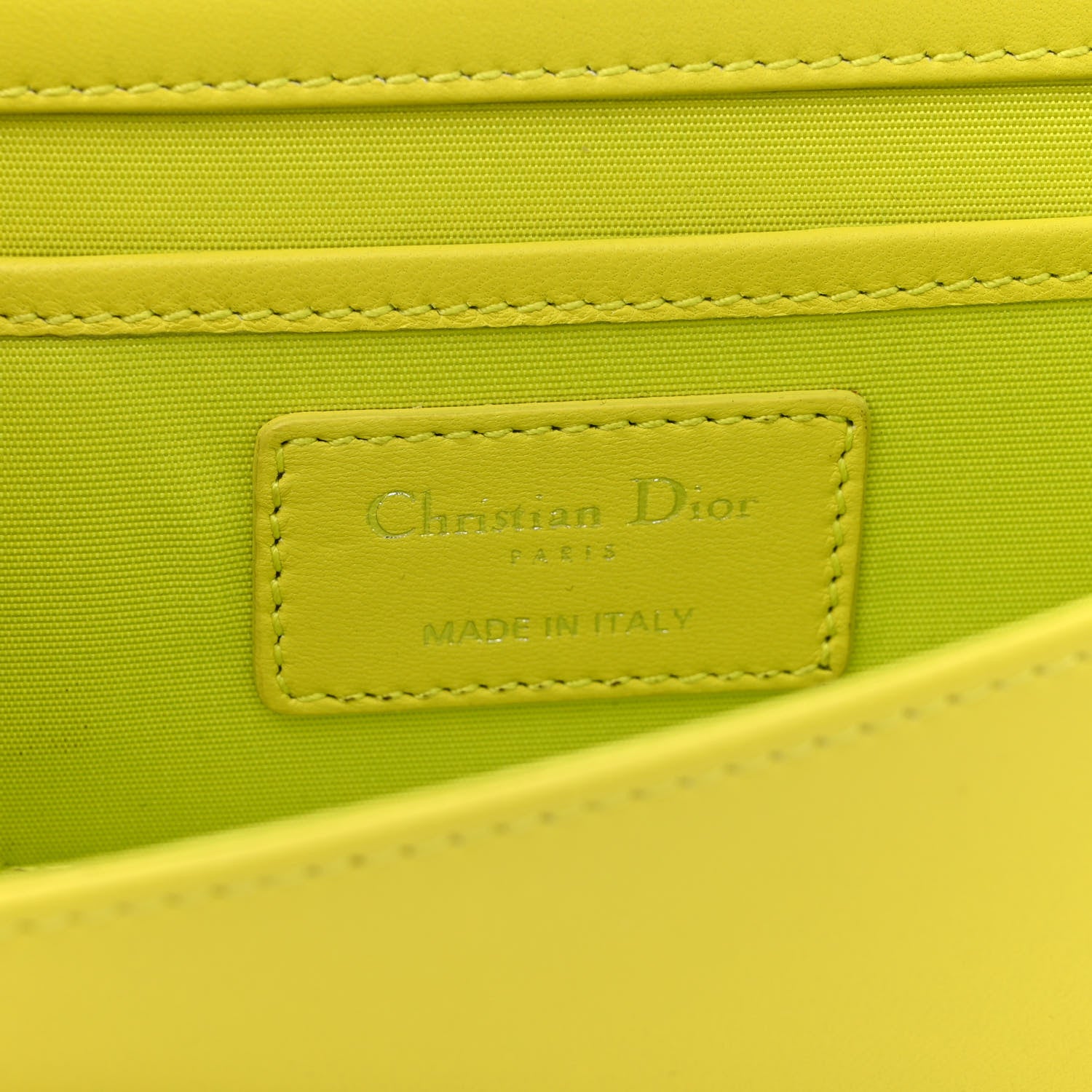 Christian Dior Lambskin Cannage Lady Dior Convertible Clutch Vert Acide 6 of 12