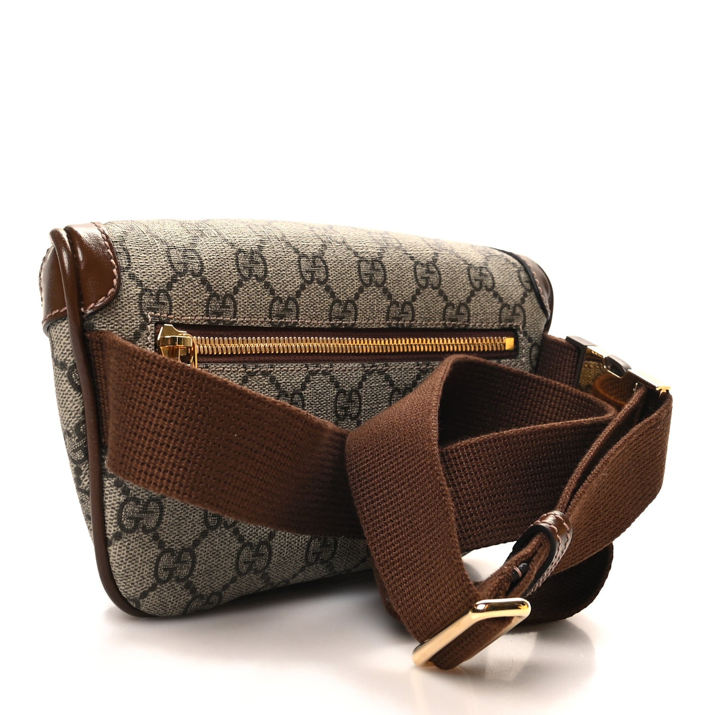 GG Supreme Monogram Textured Calfskin Retro Interlocking G Belt Bag Beige Ebony Brown Sugar