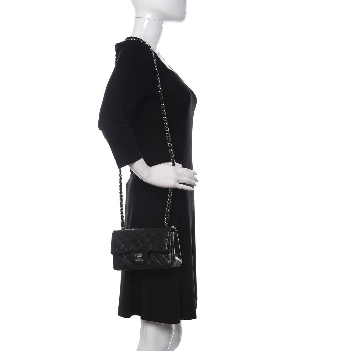 Caviar Quilted Mini Rectangular Flap Black
