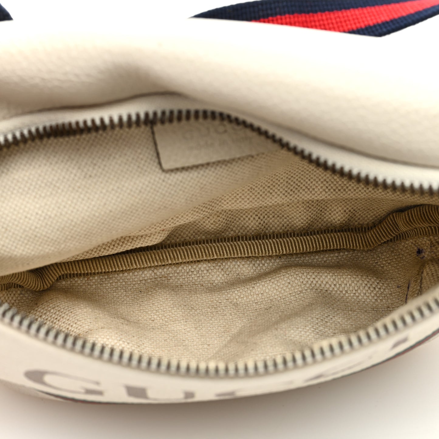 Grained Calfskin Small Logo Belt Bag White