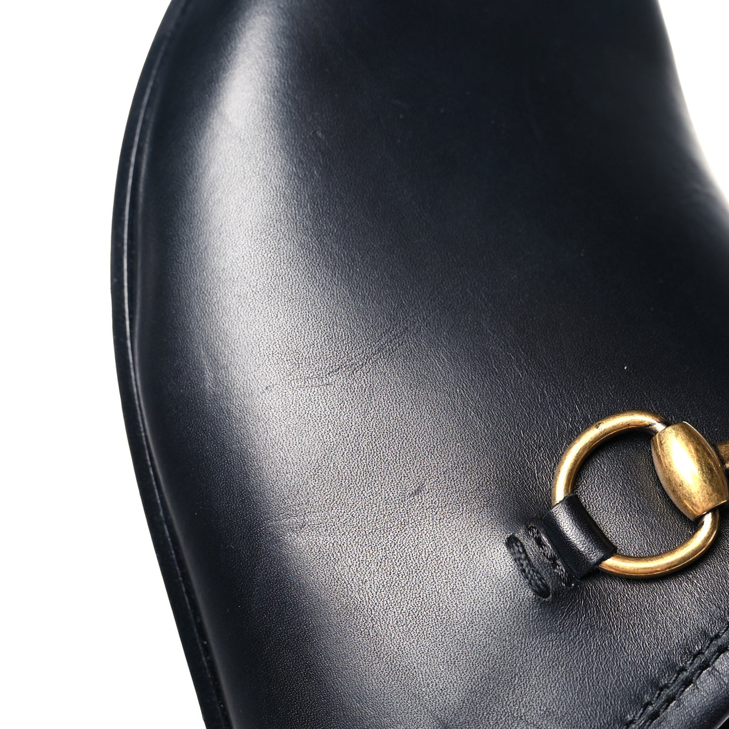 Calfskin Mens Horsebit River Slippers 9 Black
