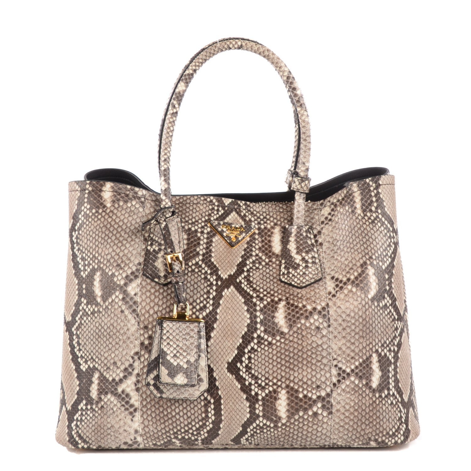 Prada Python Large Double Bag Roccia 117372 – FASHIONPHILE