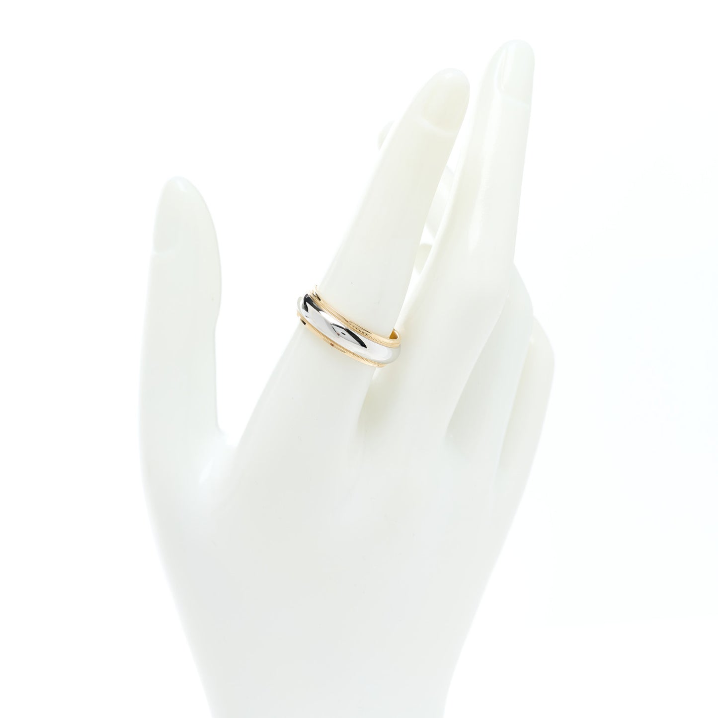 Platinum 18K Yellow Gold 6mm Together Milgrain Wedding Band Ring 57 8