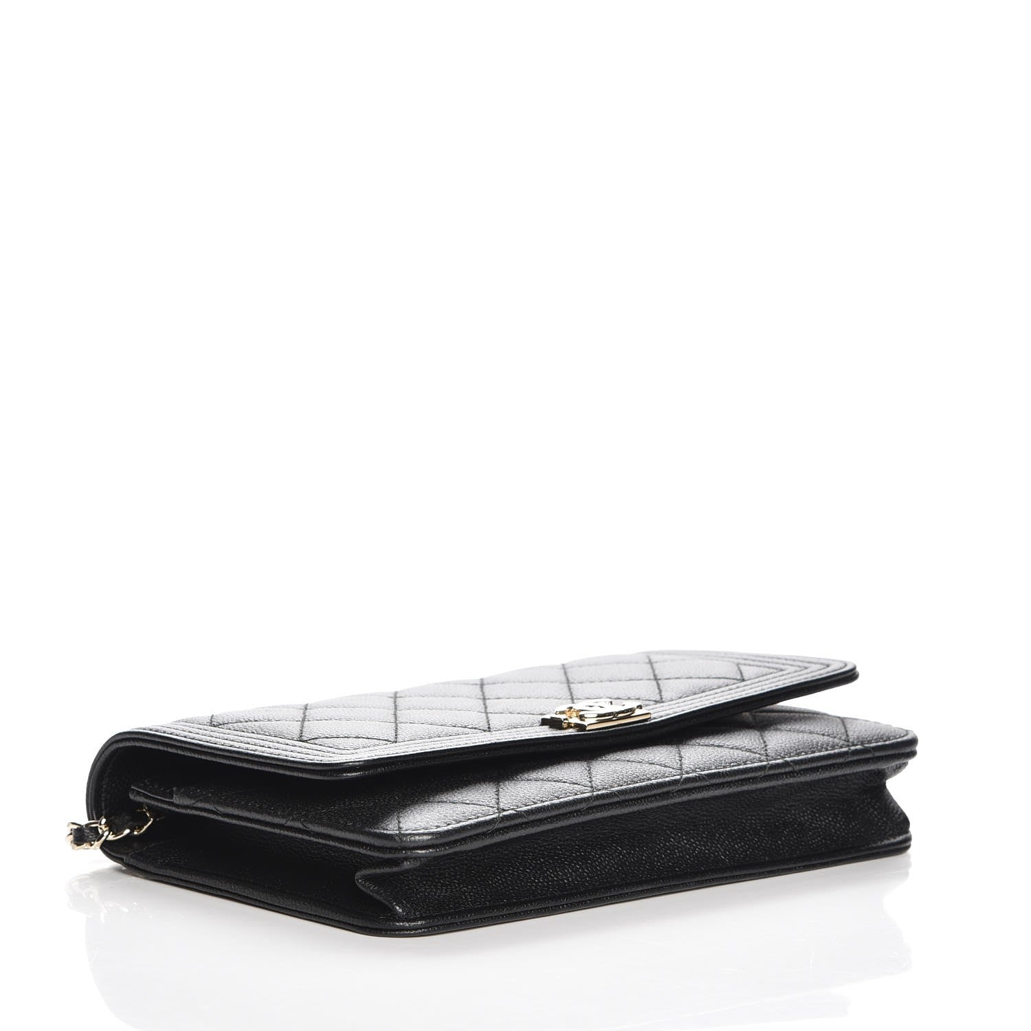 Chanel Caviar Quilted Boy Wallet On Chain WOC Black 4 of 9