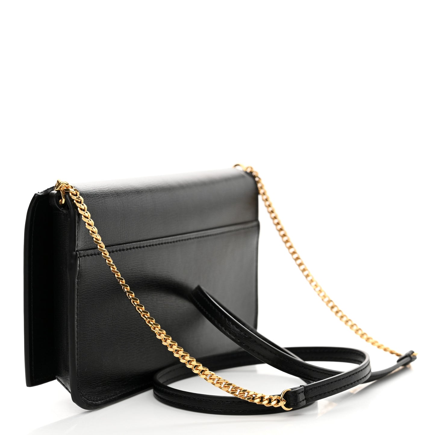 Grained Calfskin Monogram Phone Holder Crossbody Black