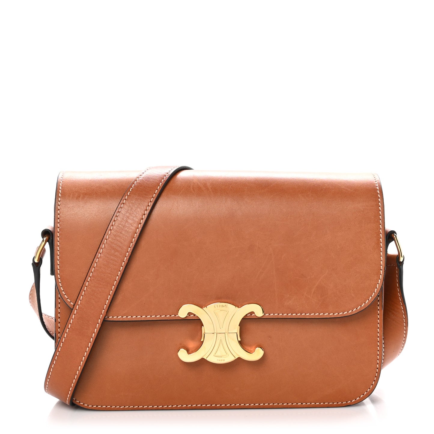 Natural Calfskin Medium Triomphe Tan