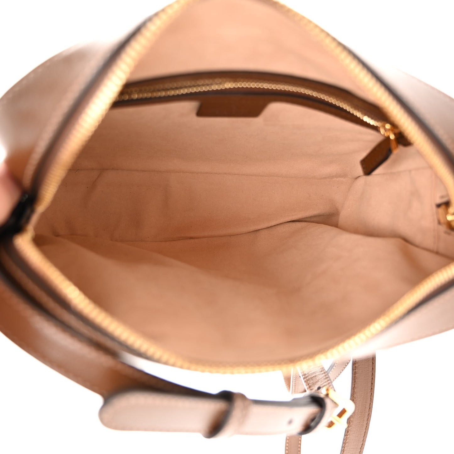GG Supreme Monogram Small Horsebit 1955 Shoulder Bag Beige Brown Sugar